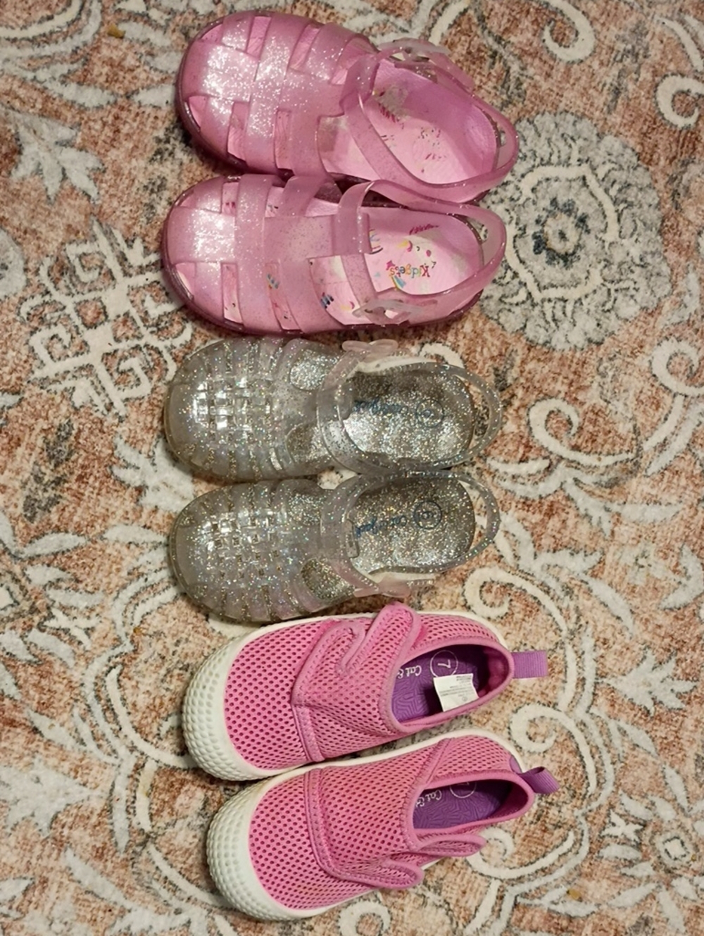 3 Pairs Toddler Girl Jelly Sandals & Swim / Water Shoes